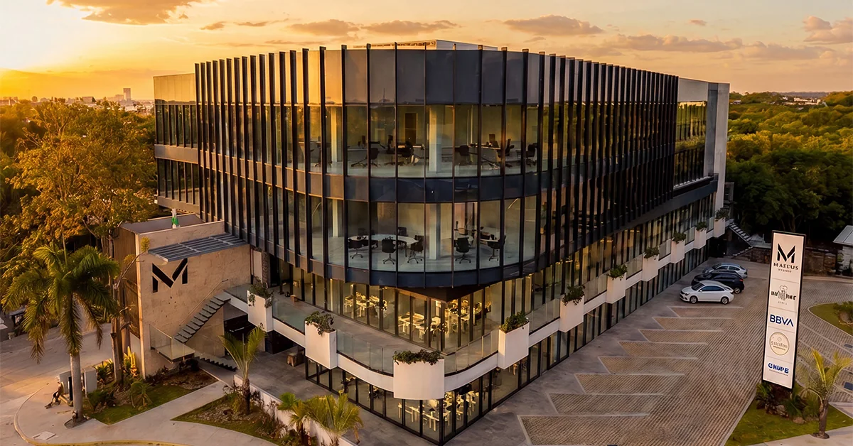 Magnnus Center access and parking at sunset